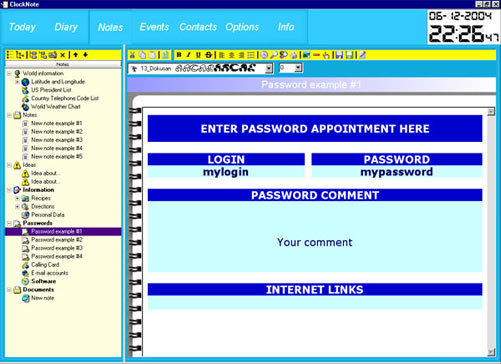 ClockNote Screenshot